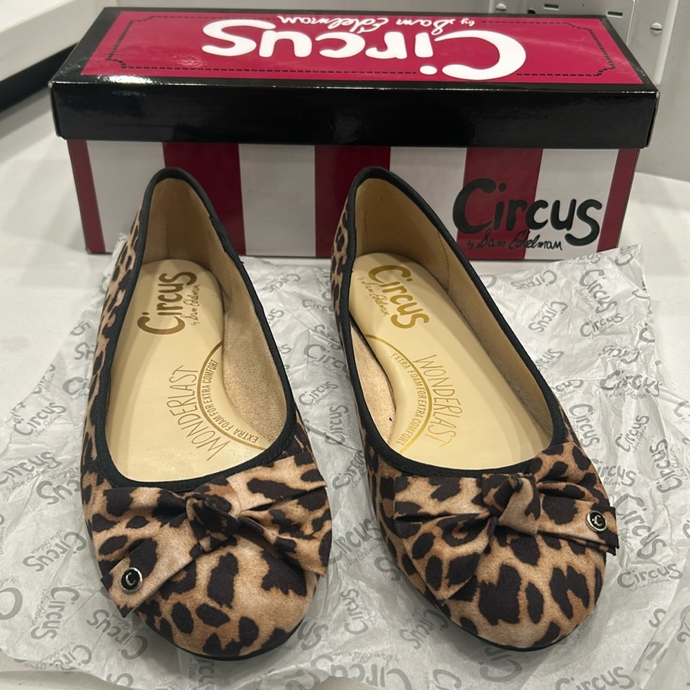 Circus by Sam Edelman Leopard Print Bow Flats